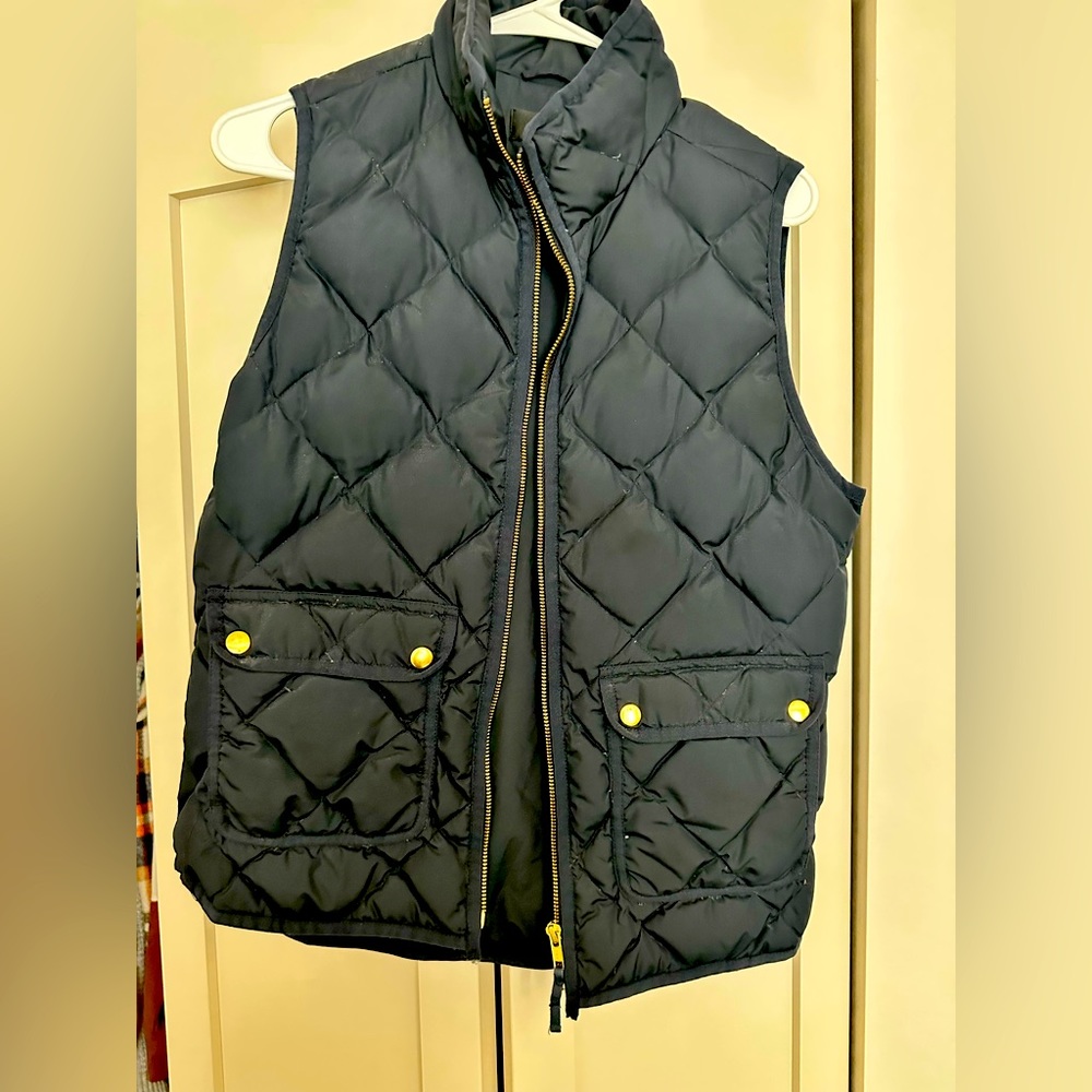 Jcrew navy puffer vest